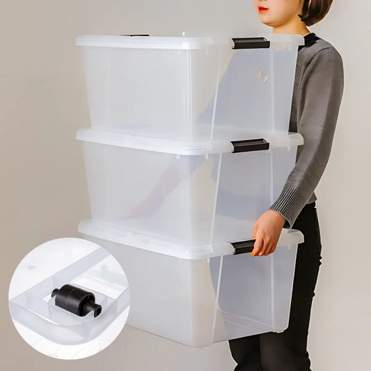 Transparent Plastic Box with Wheels