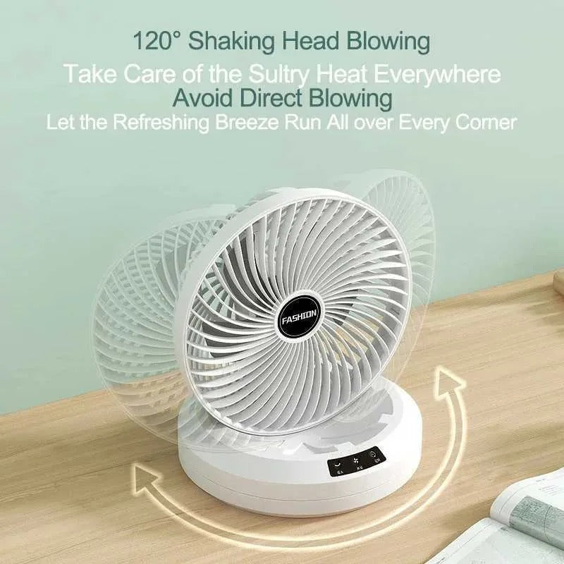 Foldable Rotating Fan + Remote Control