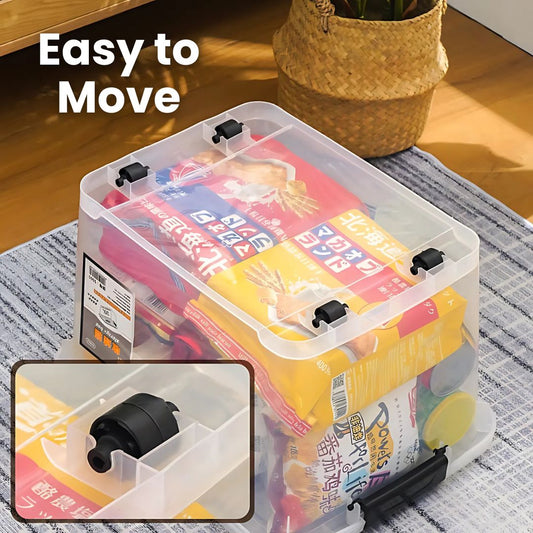 Transparent Plastic Box with Wheels