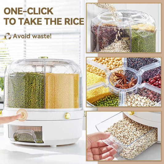 6-Grid Rotating Grain Dispenser