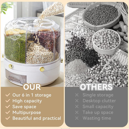 6-Grid Rotating Grain Dispenser