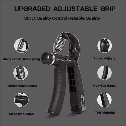 Adjustable Grip Strengthener with Counter